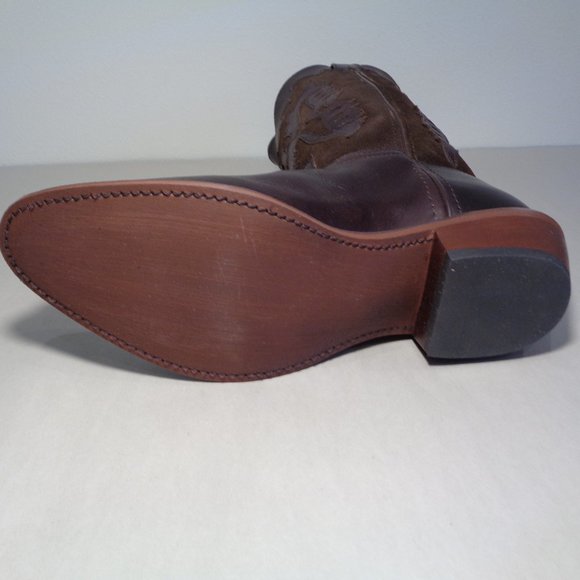 Dingo Size 9.5 M  SILVERLAKE Brown Leather Cowboy Western Boots New Men's Shoes - Picture 11 of 14